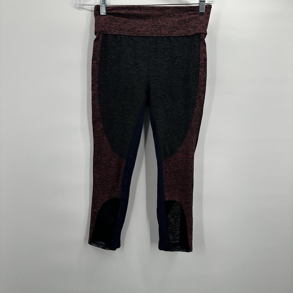 Free People Movement Leggings Womens Small Red High Rise Mesh Panel Activewear